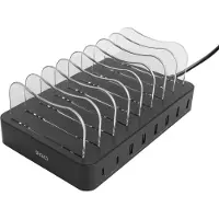 Deltaco DPS-0201 (75 W, 8 ports), Chargeur USB, Noir
