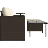 vidaXL Ensemble de salon de jardin 3 pièces avec coussins Marron Poly rotin