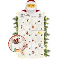 Dripio Calendrier de l'Avent à remplir, avec 24 pochettes, et guirlande lumineuse, dimensions 70x130 cm