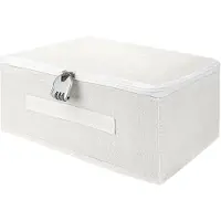 Merkloos Boîte de rangement pliable avec serrure à combinaison, en tissu, dimensions 30 x 20 x 14 cm, pour vêtements