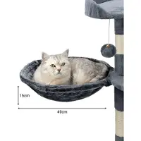 Merkloos Plateau pour arbre à chat, gris foncé, diamètre 40 cm, profondeur 15 cm, espace de repos pour chats