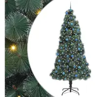 vidaXL Arbre de Noël artificiel pré-éclairé avec jeu de boules vert