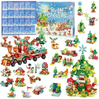 Merkloos Kit de construction de calendrier de l'Avent, 699 pièces, sapin de Noël 12-en-1, pour adultes