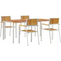 vidaXL Ensemble de 5 tables d'extérieur , dimensions : 180 x 90 x 75 cm