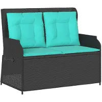 vidaXL Banc de jardin en polyrotin noir