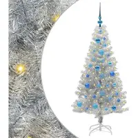 vidaXL Arbre de Noël , argent, 150 cm, en PET