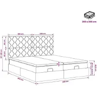 vidaXL Coffre de lit avec matelas et repose-tête, 2 pièces, noir, velours
