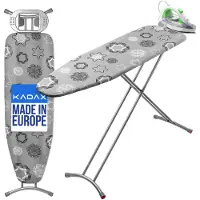 Kadax Planche à repasser pliable, 120x38cm Planche à repasser à vapeur avec filet métallique