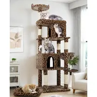 Merkloos Kratzbaum de 183 cm de hauteur, avec une surface de repos, une cachette pour chat, des perchoirs, adapté aux grandes races de chats