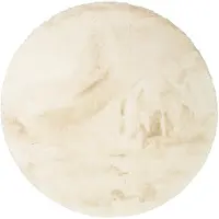 NATURL. Tapis rond à poils longs | Comfy Supreme Crème | Ø 120cm | Crème | Polyester | Rond