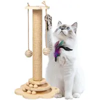 Merkloos Arbre à gratter pour chats, en bois et avec du sisal, dimensions 50 x 25 cm, jouet interactif pour chats