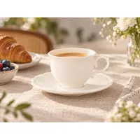Bonna Nicole - Tasses à expresso et soucoupes - 90 cc - Porcelaine - Coffret de 6 pièces