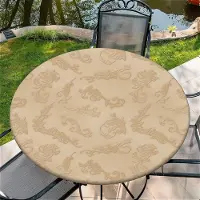 Merkloos Nappe ronde élastique pour table d'extérieur, motif rétro, diamètre 150 cm, idéale pour les tables de jardin