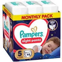 Pampers Format nuit (Taille 5, Pack mensuel, 92 pcs)