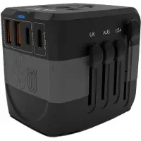 Inca Universal Reiseadapter +USA/EU/UK/AUS schwarz