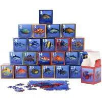 Sonstiges Calendrier de l'Avent avec 24 mini-puzzles, thème : poissons, 1000 pièces