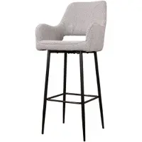 Merkloos Tabouret de bar en tissu bouclé, hauteur 75 cm, couleur gris, pour la cuisine