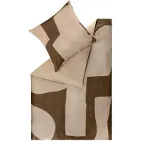 Schöner Wohnen Kollektion Collection "Schöner Wohnen" - Ensemble de lit en satin, modèle "Patch", couleur nude, dimensions 155 x 220 cm