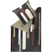 Schöner Wohnen Kollektion Collection "Schöner Wohnen" - Ensemble de literie en satin, modèle GROOVE, couleur anthracite, dimensions 155 x 220 cm