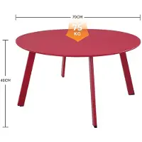 Merkloos Table d'appoint ronde, légère, de 70 x 70 cm, idéale pour balcon et terrasse