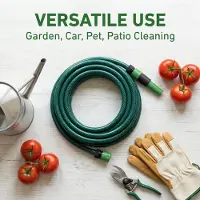 Merkloos Tuyau d'arrosage en PVC, court, avec raccord rapide en plastique, 1 mètre, pour l'arrosage du jardin