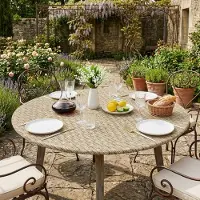 Merkloos Nappe ronde pour l'extérieur, imperméable, de 114 à 143 cm, idéale pour le jardin et le camping