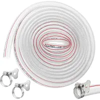 Merkloos Tuyau d'aspiration de 5 mètres, diamètre de 19 mm, en PVC transparent avec colliers métalliques, tuyau d'eau flexible pour jardin