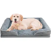 Merkloos Grand lit pour chien avec mousse à mémoire de forme et housse imperméable