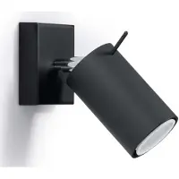 Sollux Applique RING noir 1xGU10 10W acier 8x16x8cm