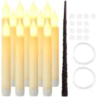 Ruhhy 26177 Bougies flottantes LED avec baguette magique, 12 pièces, Halloween