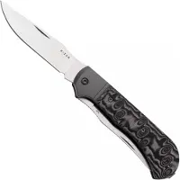 Kizer Cutlery Trestle TP AirTi K3761TPA2, Satin BD1N, Gray Aluminum, Vortex Pattern Micarta couteau de poche, Azo design