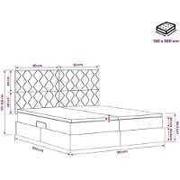 vidaXL Lit avec rangement et tête de lit rose 180 x 200 cm velours