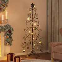 Prolenta Maison Exclusive - Sapin de Noël métallique pour décorations Noir 180 cm