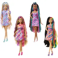 Barbie Poupée Totally Hair (cheveux blonds/colorés), accessoires de coiffure inclus