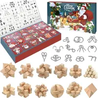 Merkloos Calendrier de l'Avent 2025, 24 jours, puzzles en métal et en bois, pour enfants et adultes