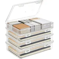 Merkloos Lot de boîtes de rangement, 4 boîtes en plastique transparent avec couvercles hermétiques, dimensions : 22 x 15,5 x 5 cm