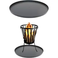 Merkloos Assiette ronde, diamètre 50 cm, en acier, pour l'utilisation en extérieur, jardin et camping