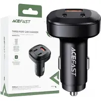 Acefast Chargeur de voiture 66W 2X Usb Type C / Usb, Pps, Power Delivery, Quick Charge 4.0, Afc, Fcp, Scp Noir (B3 Noir)