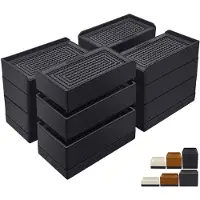 Merkloos Lot de 12 rehausseurs rectangulaires réglables, de 10,2 cm, pour lit, canapé, table, chaises