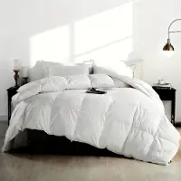 Merkloos Couverture d'été, double épaisseur, 200 x 200 cm, contenant 10 % de duvet et 90 % de plumes, idéale pour les saisons chaudes