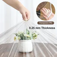 Merkloos Nappe transparente ronde, résistante aux intempéries, diamètre 110 cm, avec élastique, pour une utilisation en extérieur