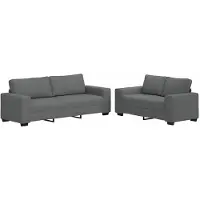 vidaXL Ensemble de canapés 2 pièces avec coussins Tissu gris foncé