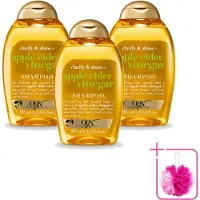 OGX 3 bouteilles de shampooing vinaigre de cidre de pomme Clarify + Shine, 385 ml - Lot de 3