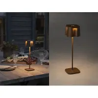 Gnosjö Konstsmide Lampe de table marron rouille Nice rechargeable