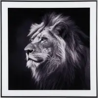 PT Living Décoration murale Lion - Noir - 2x50x50cm - Moderne