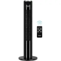Nikcorp Ventilateur sur pied, fonctionnement silencieux, avec télécommande, couleur noire, 87 cm
