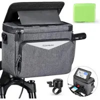 Markenlos Sacoche de vélo avec support pour téléphone portable et écran tactile, d'une capacité de 5 litres, étanche et compatible avec tous les smartphones