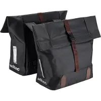 Wiltec Sacoches de vélo , lot de 2, 44 litres, noires, pour porte-bagages, dimensions 31 x 16 x 49 cm, sacoches de vélo imperméables avec fermeture à rabat
