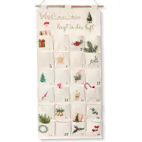 Merkloos Calendrier de l'Avent en tissu, avec 24 compartiments, dimensions 50x100 cm, pour décoration murale
