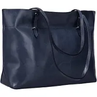 Merkloos Omgoods - Sac à main pour femmes en cuir véritable, grand sac cabas en bleu royal